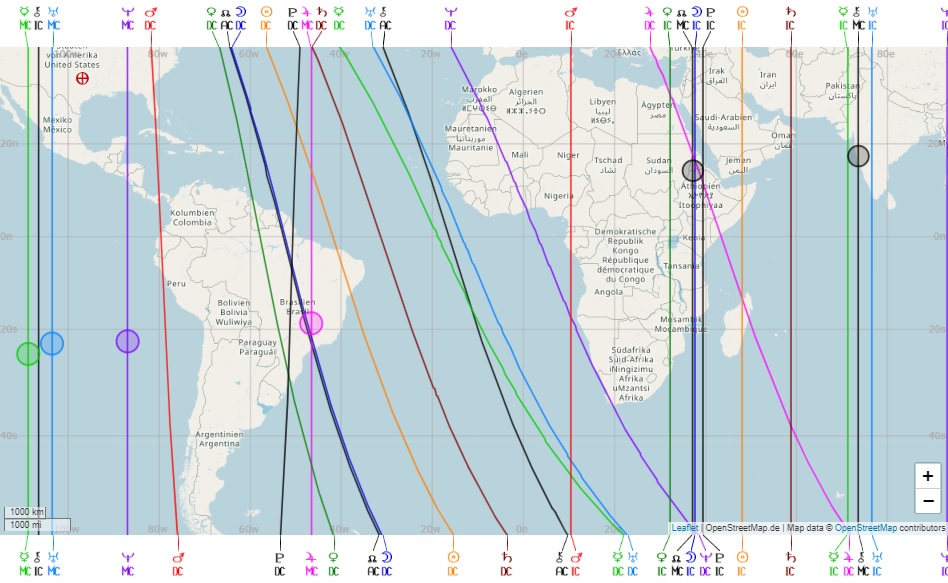 Exemplo de Mapa de Astrocartografia